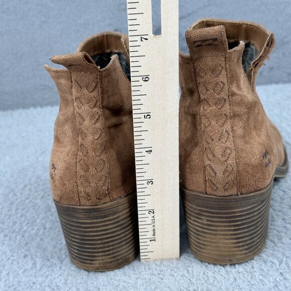 Billabong Cutting Loose Ankle Boots Womens 10 Brown Suede Western Block Heel - Picture 8 of 13